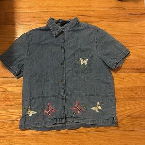 denim butterfly button up